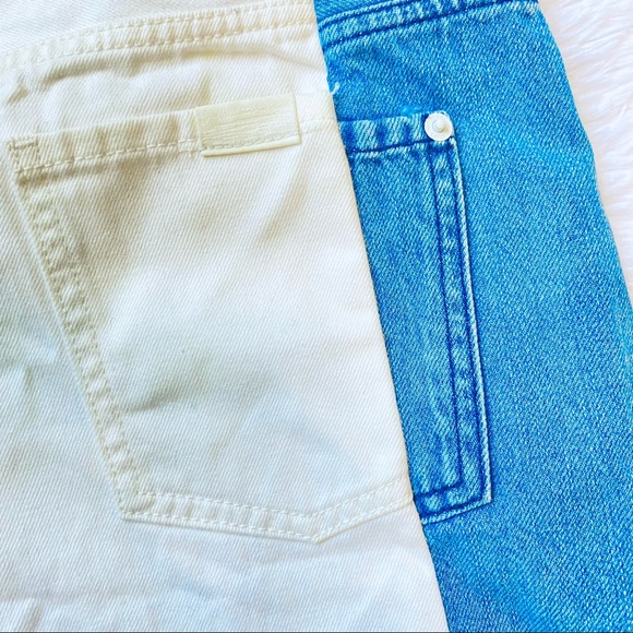 7 For All Man Kind Monroe cut off Jean shorts with denim blue side stripe - Picture 12 of 12